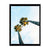 Brehn | Palm Tree Looking-Up Leinwanddruck Tropische Texturierte Wandkunst in Blau für Zuhause