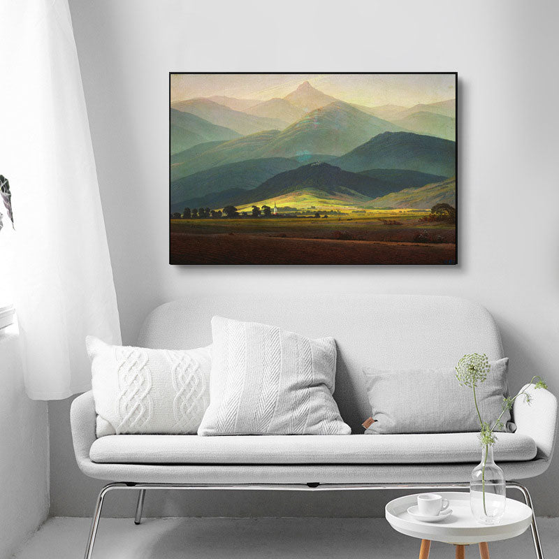 Brehn | Grünes Smokey Mountain Layers Canvas Natur Landschaft Moderne Wohnzimmer Wandkunst Druck