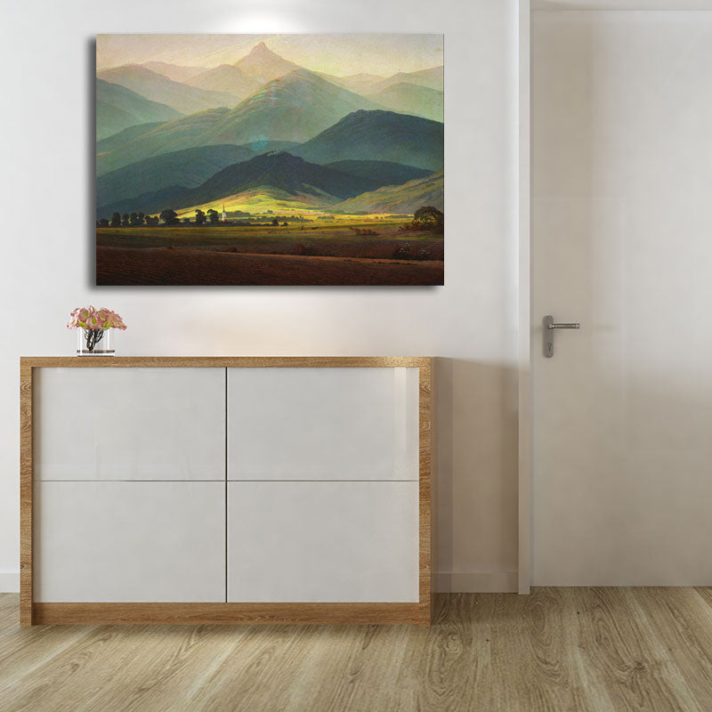Brehn | Grünes Smokey Mountain Layers Canvas Natur Landschaft Moderne Wohnzimmer Wandkunst Druck