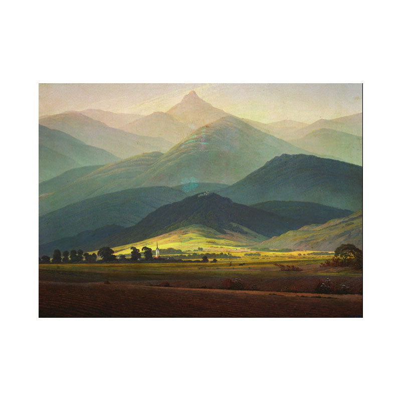 Brehn | Grünes Smokey Mountain Layers Canvas Natur Landschaft Moderne Wohnzimmer Wandkunst Druck