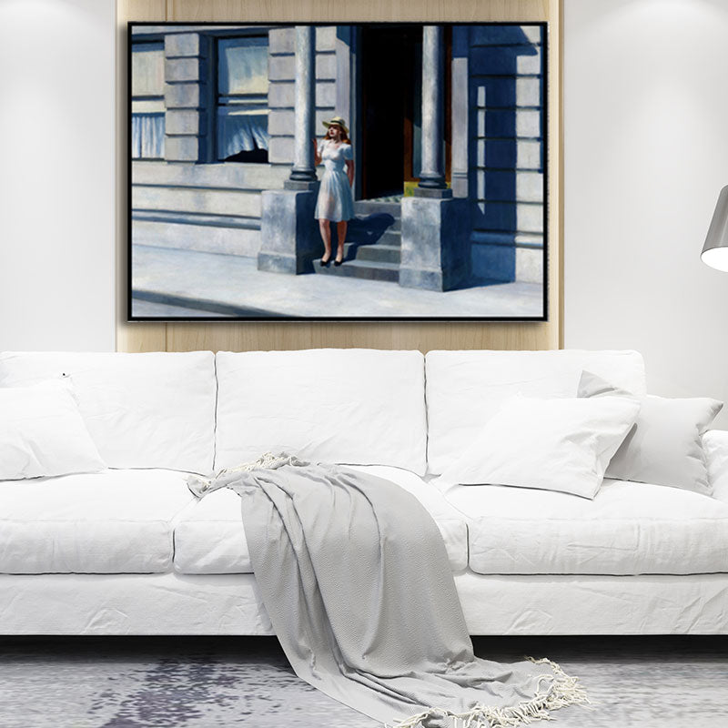 Brehn | Sommerzeit Malerei Blau Traditionelle Wandkunst Dekor für Haus Innenraum, Texturiert