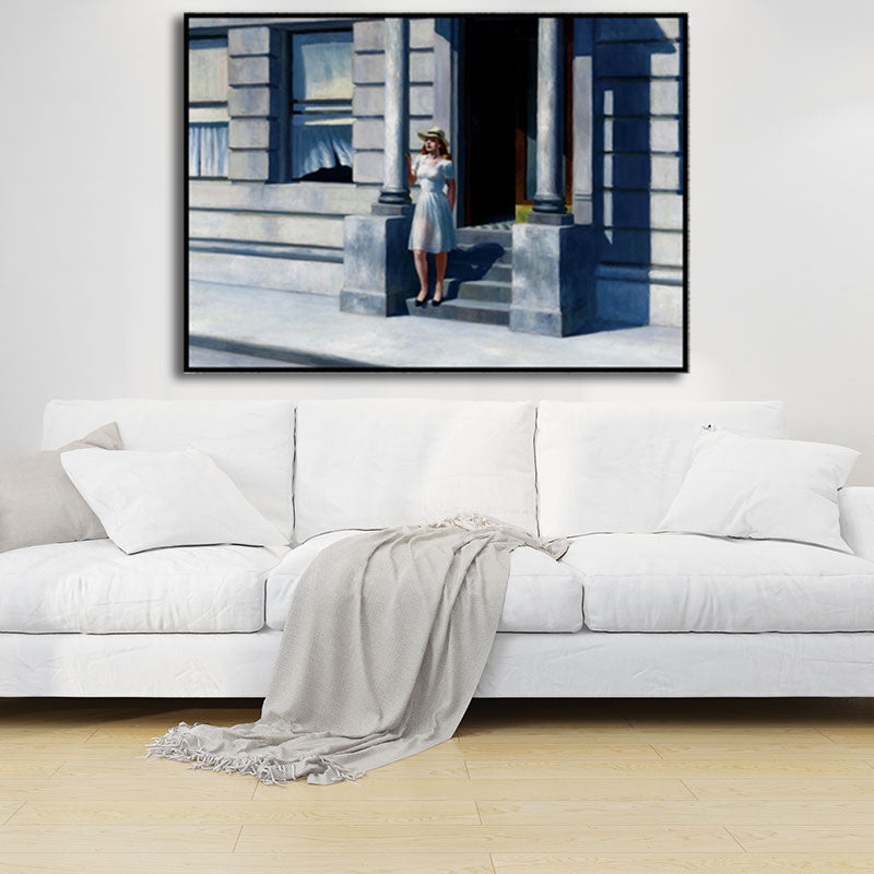 Brehn | Sommerzeit Malerei Blau Traditionelle Wandkunst Dekor für Haus Innenraum, Texturiert
