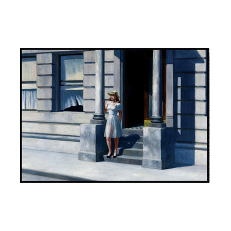 Brehn | Sommerzeit Malerei Blau Traditionelle Wandkunst Dekor für Haus Innenraum, Texturiert