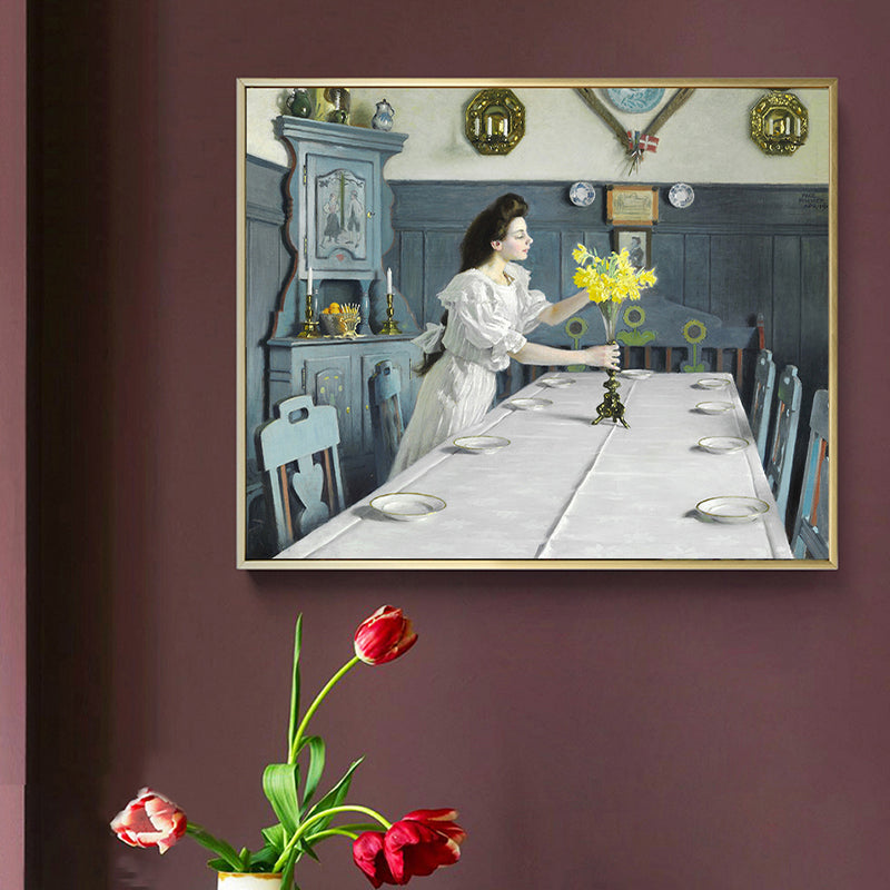 Brehn | Malerei Druck Post-Impressionistische Leinwand Wandkunst mit Frauenporträt, sanfte Farbe