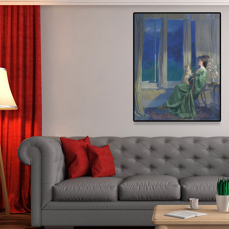 Brehn | Malerei Druck Post-Impressionistische Leinwand Wandkunst mit Frauenporträt, sanfte Farbe