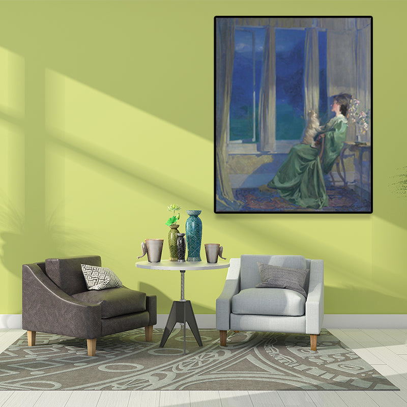 Brehn | Malerei Druck Post-Impressionistische Leinwand Wandkunst mit Frauenporträt, sanfte Farbe