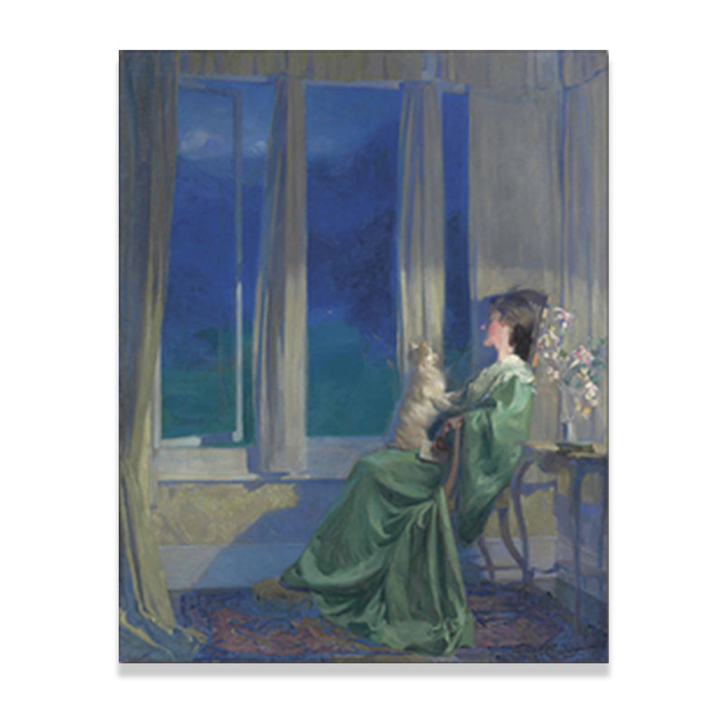 Brehn | Malerei Druck Post-Impressionistische Leinwand Wandkunst mit Frauenporträt, sanfte Farbe