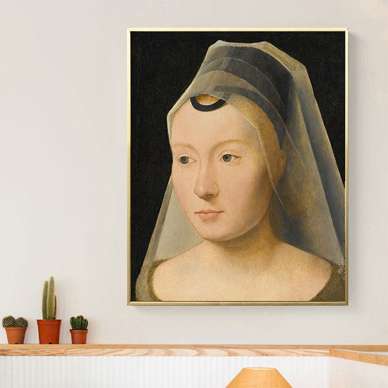 Brehn | Leinwand Braun Kunst Antiker Stil Kopftuch Jungfrau Wanddruck, Mehrere Größen Optionen