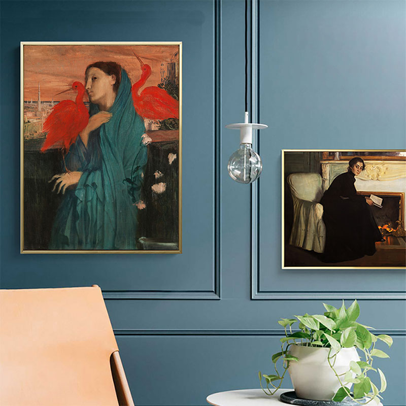 Brehn | Ölgemälde Maiden Kunst Retro Leinwand Texturiertes Wandbild in Sanften Farben, Mehrere Größen