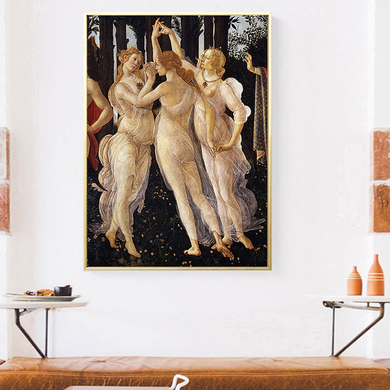Brehn | Vintage Stil Schwangere Frau Malerei Leinwand Braun Wiederbelebung Religion Wandkunst Druck
