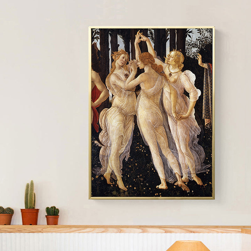 Brehn | Vintage Stil Schwangere Frau Malerei Leinwand Braun Wiederbelebung Religion Wandkunst Druck