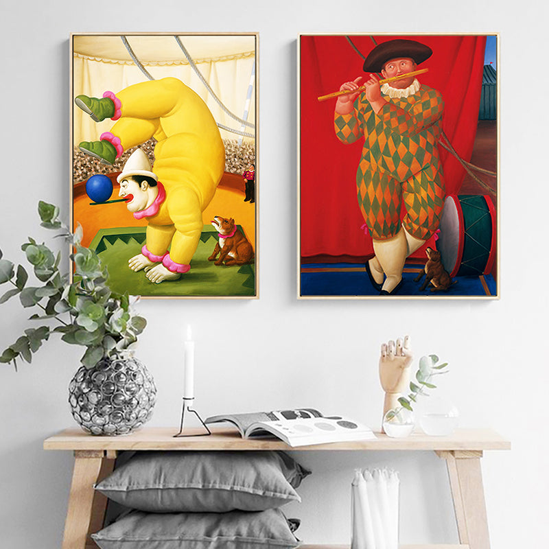 Brehn | Zeitgenössisches Mann und Hund Leinwand Helle Farbe Esszimmer Gemälde, Verschiedene Größen