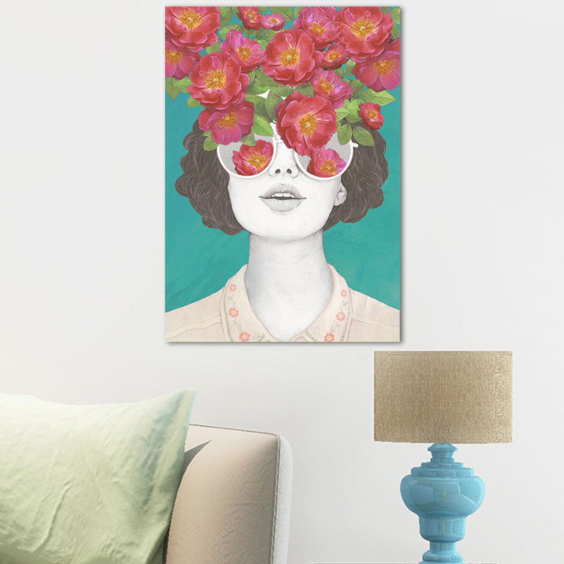 Brehn | Pastellfarbe junge Frauen Leinwand Glam-Stil Texturierte Wandkunst Dekoration für Mädchenzimmer