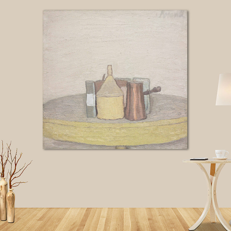 Brehn | Traditionelles Tischgeschirr und Schreibtisch-Canvas-Badezimmer-Wandkunst in Braun, mehrere Größen