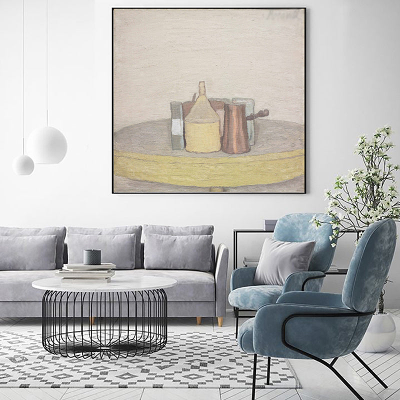 Brehn | Traditionelles Tischgeschirr und Schreibtisch-Canvas-Badezimmer-Wandkunst in Braun, mehrere Größen