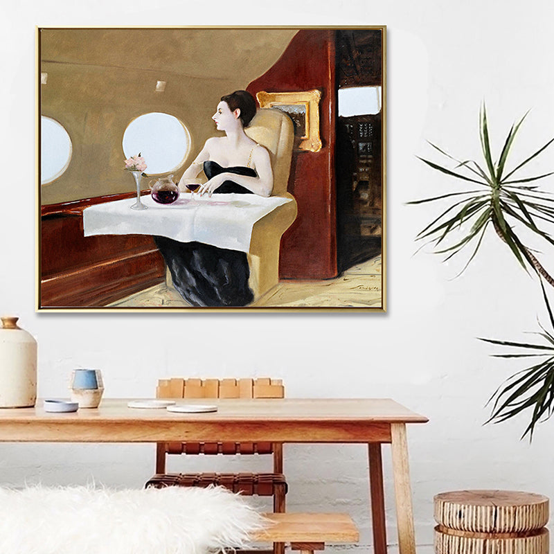 Brehn | Malerei Druck Frau Leinwand Kunst Traditionell Texturiert Wohnzimmer Wanddekoration, Verschiedene Größen