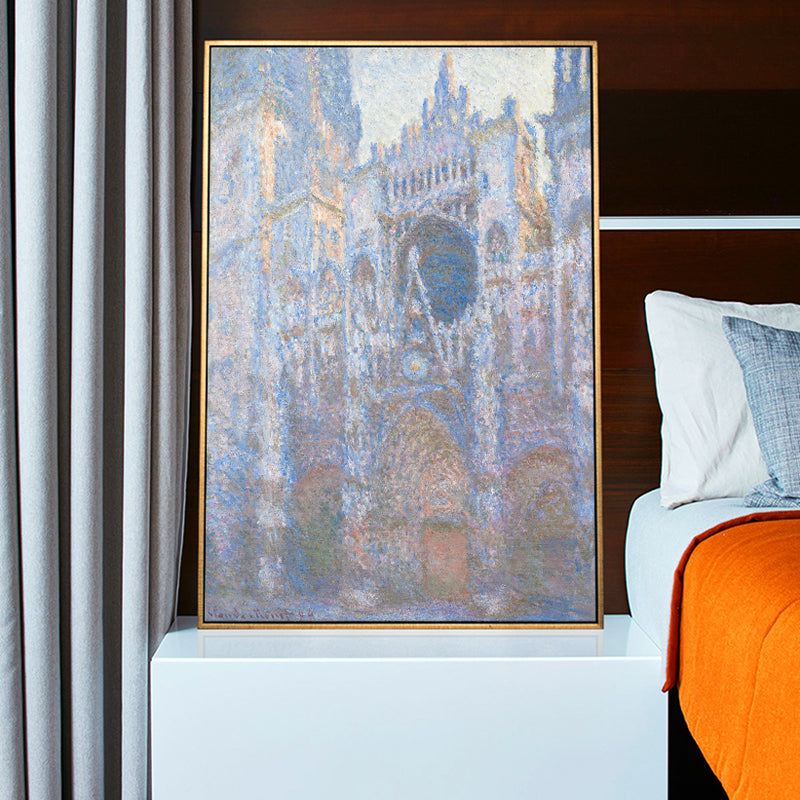 Brehn | Monet Rouen Kathedrale Wandkunst Traditioneller Texturierter Leinwanddruck in Pastellfarbe