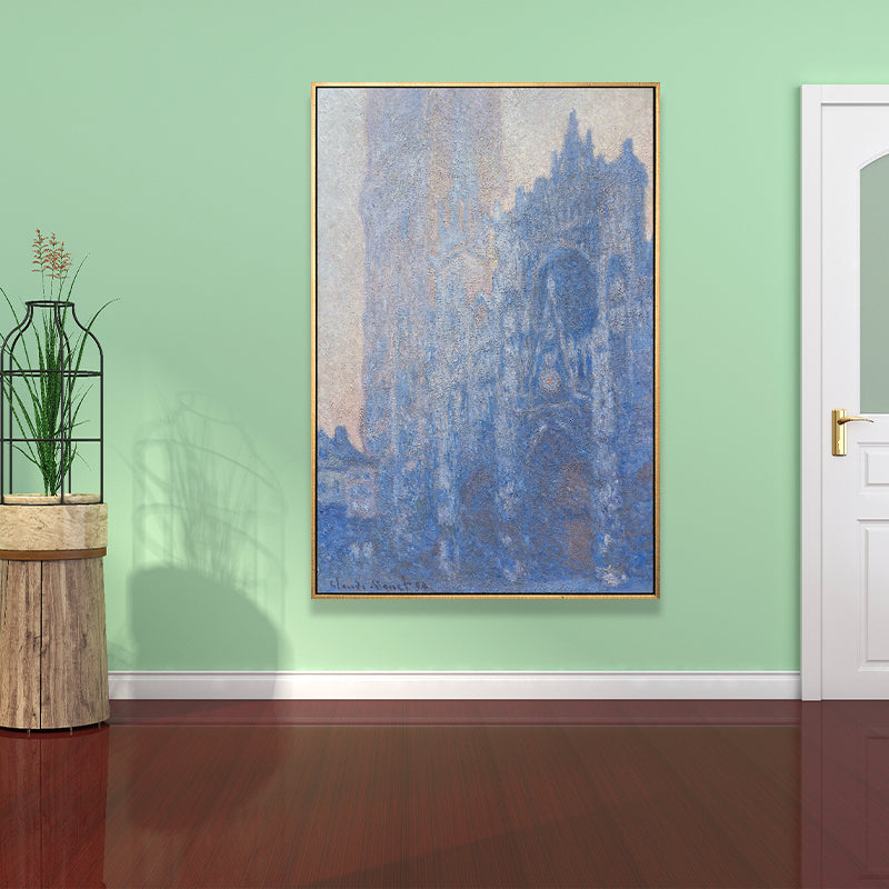 Brehn | Monet Rouen Kathedrale Wandkunst Traditioneller Texturierter Leinwanddruck in Pastellfarbe