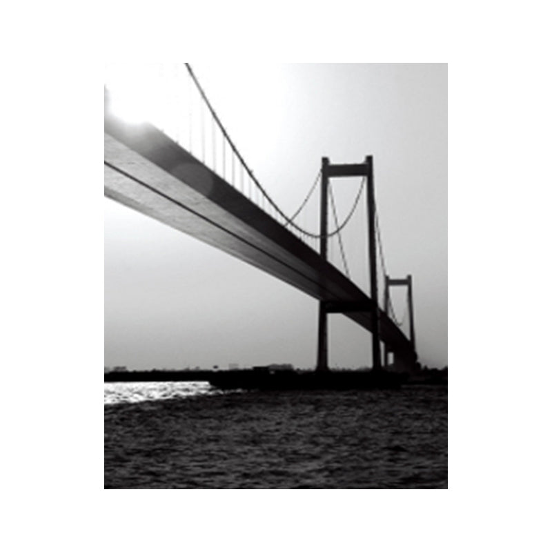 Brehn | Sea Bridge Leinwand Wandkunst Nostalgische Atemberaubende Landschaft Wanddekoration in dunkler Farbe für Raum