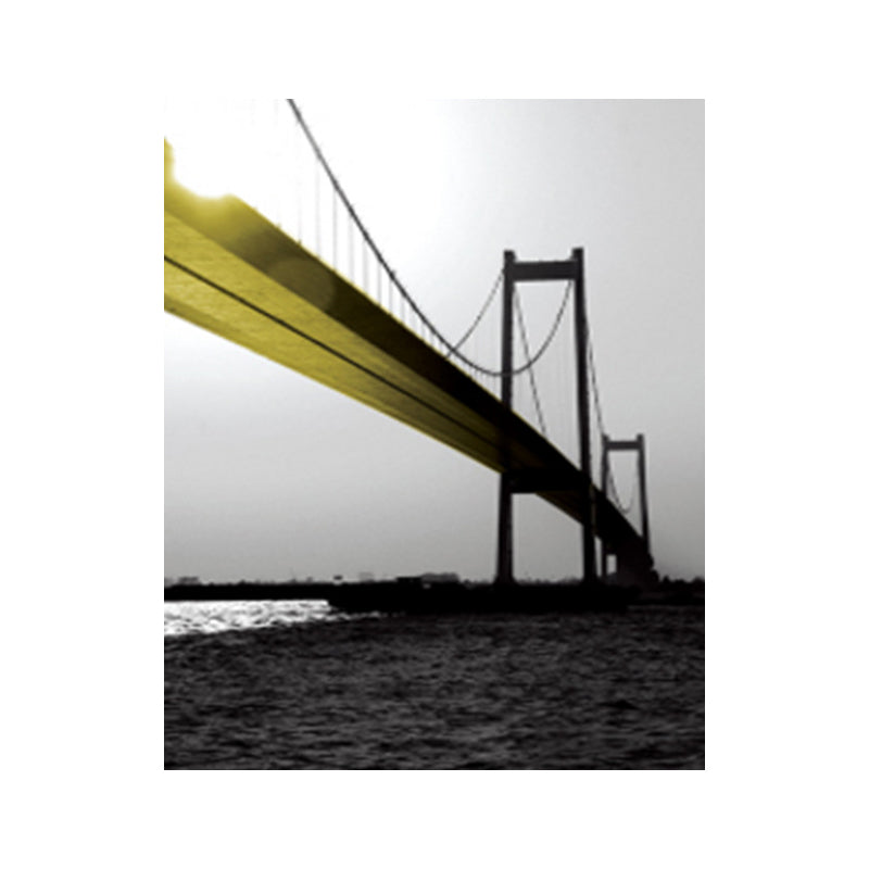 Brehn | Sea Bridge Leinwand Wandkunst Nostalgische Atemberaubende Landschaft Wanddekoration in dunkler Farbe für Raum