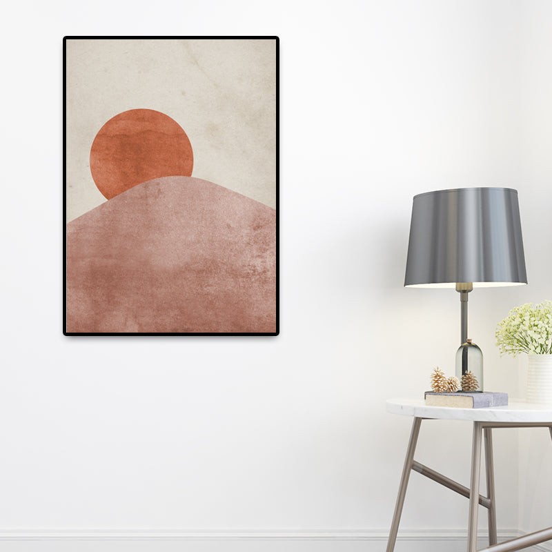 Brehn | Skandinavische Landschaften Wandkunst Druck Braune Texturierte Eingewickelte Leinwand für Schlafzimmer