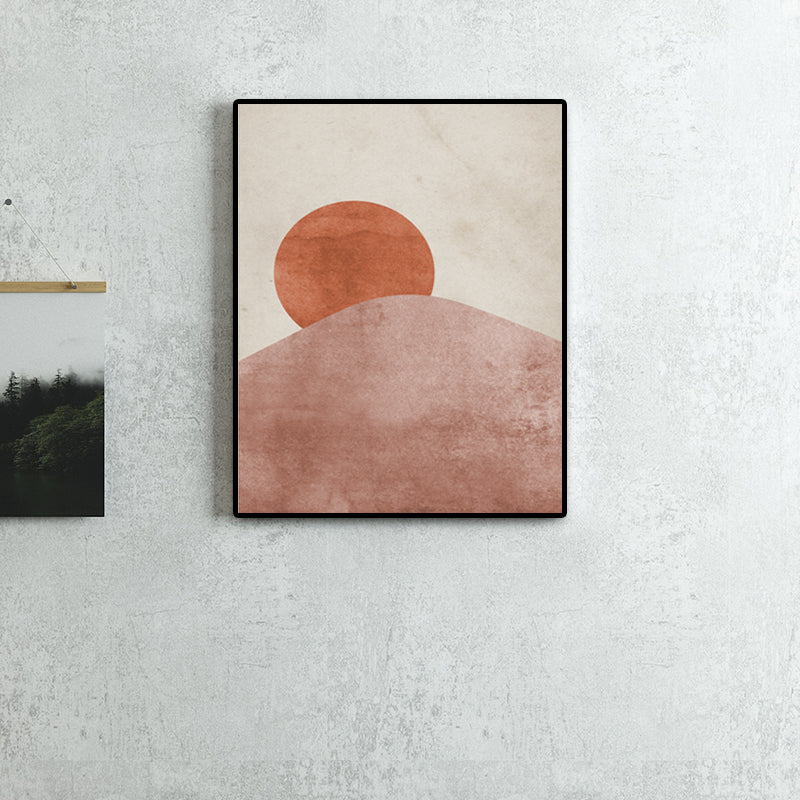 Brehn | Skandinavische Landschaften Wandkunst Druck Braune Texturierte Eingewickelte Leinwand für Schlafzimmer