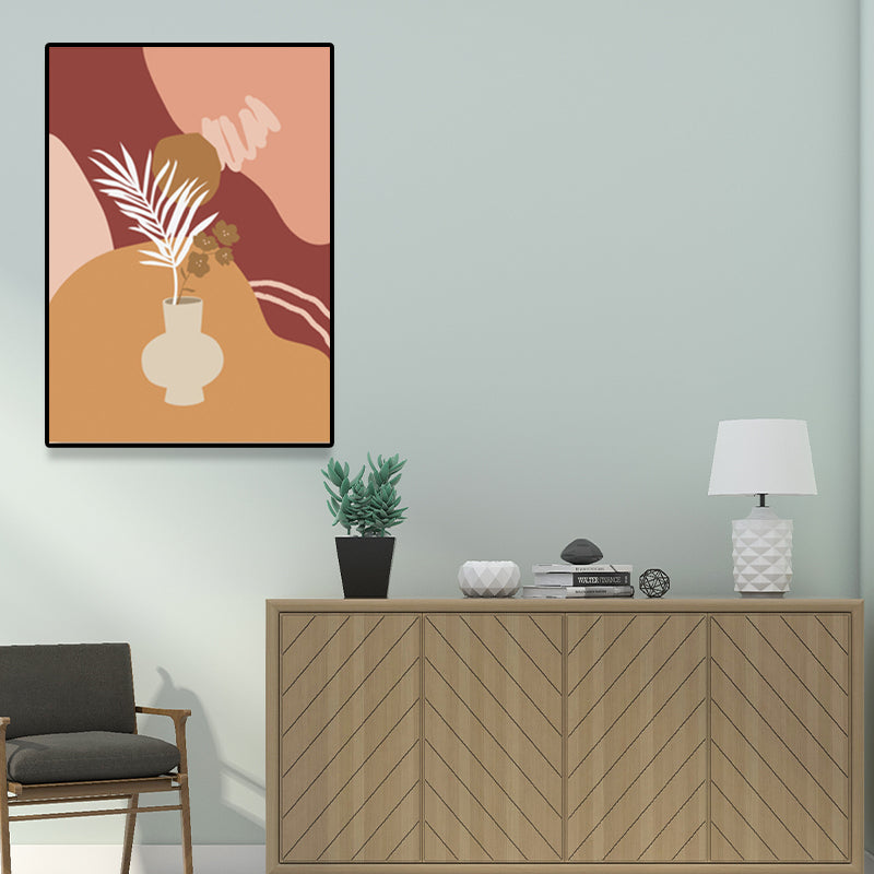 Brehn | Pastellfarbiger Topf Eingewickelte Leinwand Texturiert Nordische Wohnzimmer Wandkunst Deco, Mehrere Größenoptionen