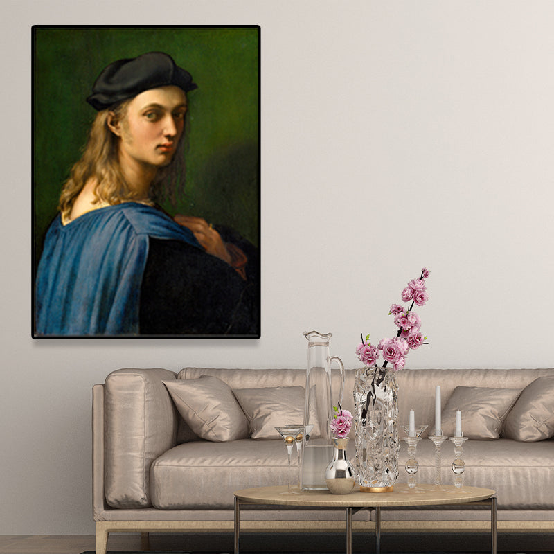 Brehn | Texturierte weiche Farbmalerei Retro-Stil Frauenporträt Wandkunst für das Wohnzimmer
