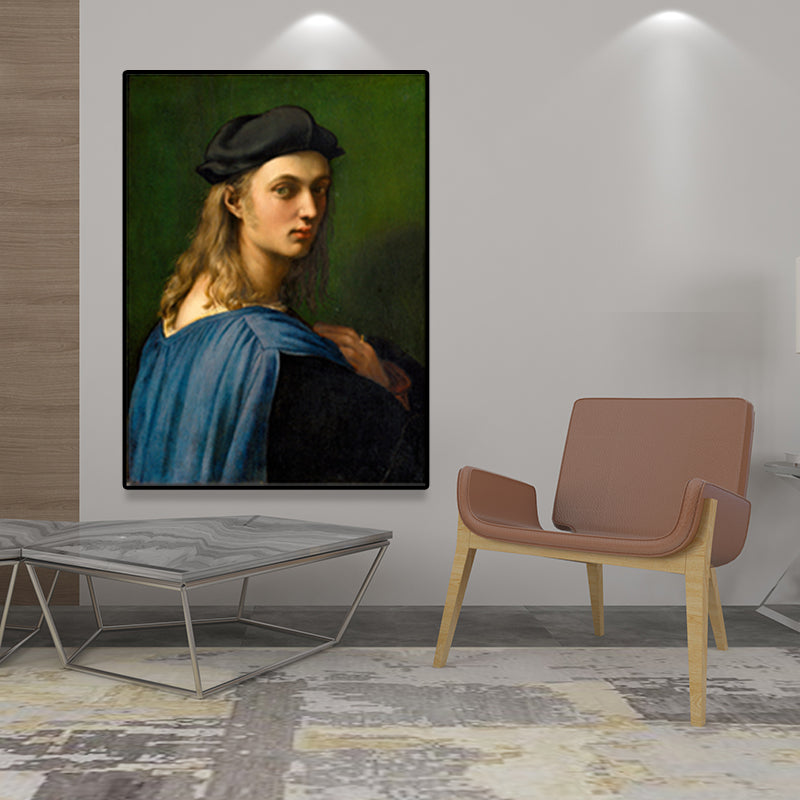Brehn | Texturierte weiche Farbmalerei Retro-Stil Frauenporträt Wandkunst für das Wohnzimmer