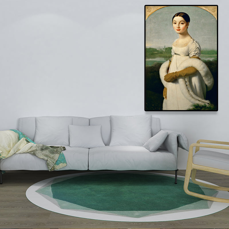 Brehn | Texturierte weiche Farbmalerei Retro-Stil Frauenporträt Wandkunst für das Wohnzimmer