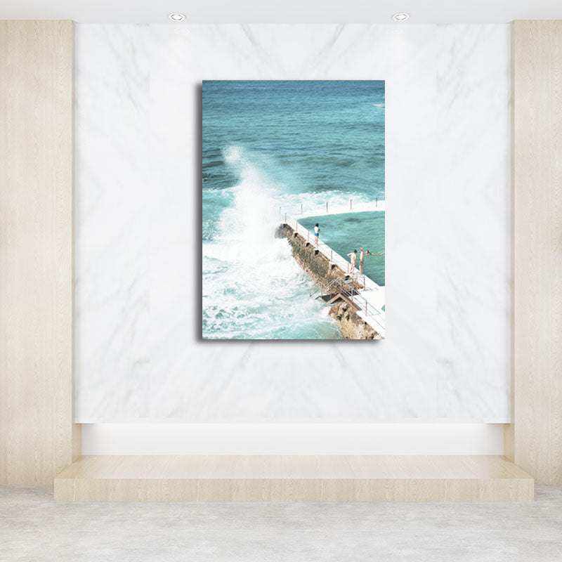 Brehn | Natur Landschaft Wandkunst Dekor Texturiert Tropische Wohnzimmer Leinwand in Pastellfarbe