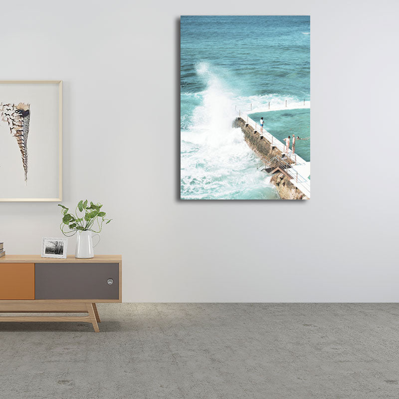Brehn | Natur Landschaft Wandkunst Dekor Texturiert Tropische Wohnzimmer Leinwand in Pastellfarbe