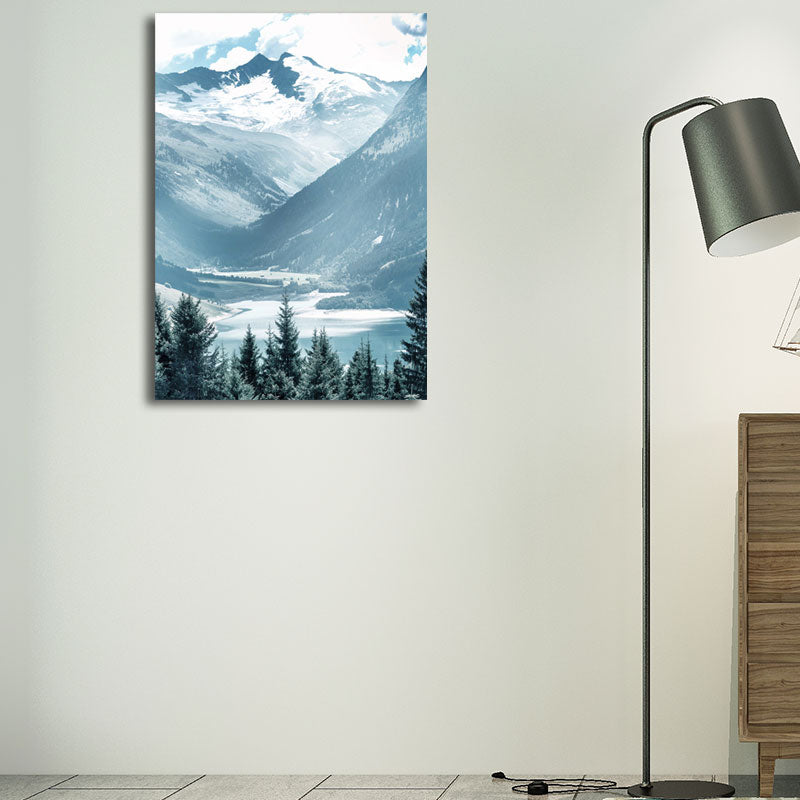 Brehn | Natur Landschaft Wandkunst Dekor Texturiert Tropische Wohnzimmer Leinwand in Pastellfarbe