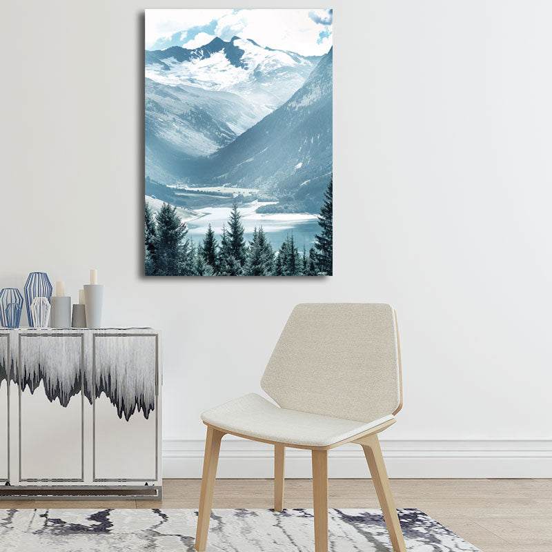 Brehn | Natur Landschaft Wandkunst Dekor Texturiert Tropische Wohnzimmer Leinwand in Pastellfarbe
