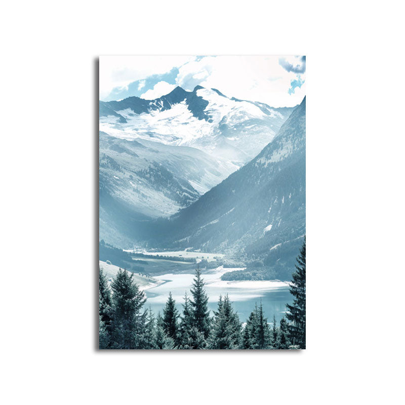 Brehn | Natur Landschaft Wandkunst Dekor Texturiert Tropische Wohnzimmer Leinwand in Pastellfarbe