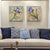 Brehn | Lila Iris Malerei Blume Traditionelle Strukturierte Leinwand Wandkunst für Zuhause, Set von 2