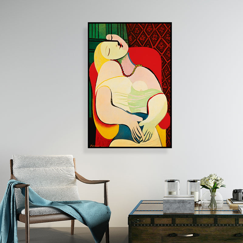 Brehn | Leinwand Gelbe Wandkunst Traditionelles Picasso Ein Traum Gemälde für Hausinterieur, Strukturiert