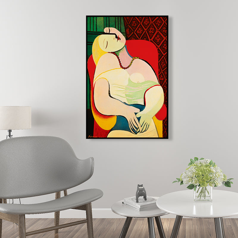 Brehn | Leinwand Gelbe Wandkunst Traditionelles Picasso Ein Traum Gemälde für Hausinterieur, Strukturiert