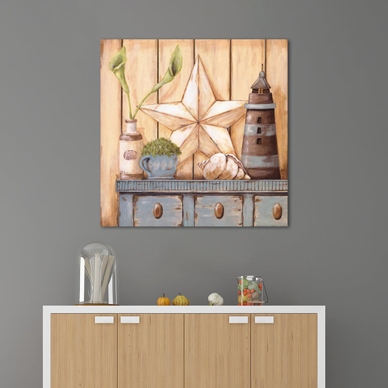Brehn | Farmhouse Cabinet und Sundries Malerei Pastellfarbe Haus Innenwandkunst Druck