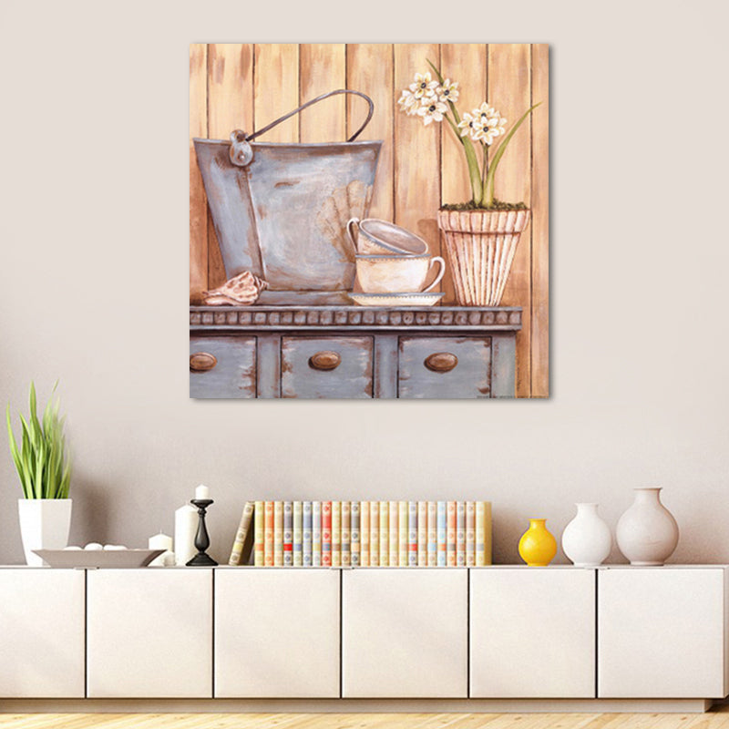 Brehn | Farmhouse Cabinet und Sundries Malerei Pastellfarbe Haus Innenwandkunst Druck