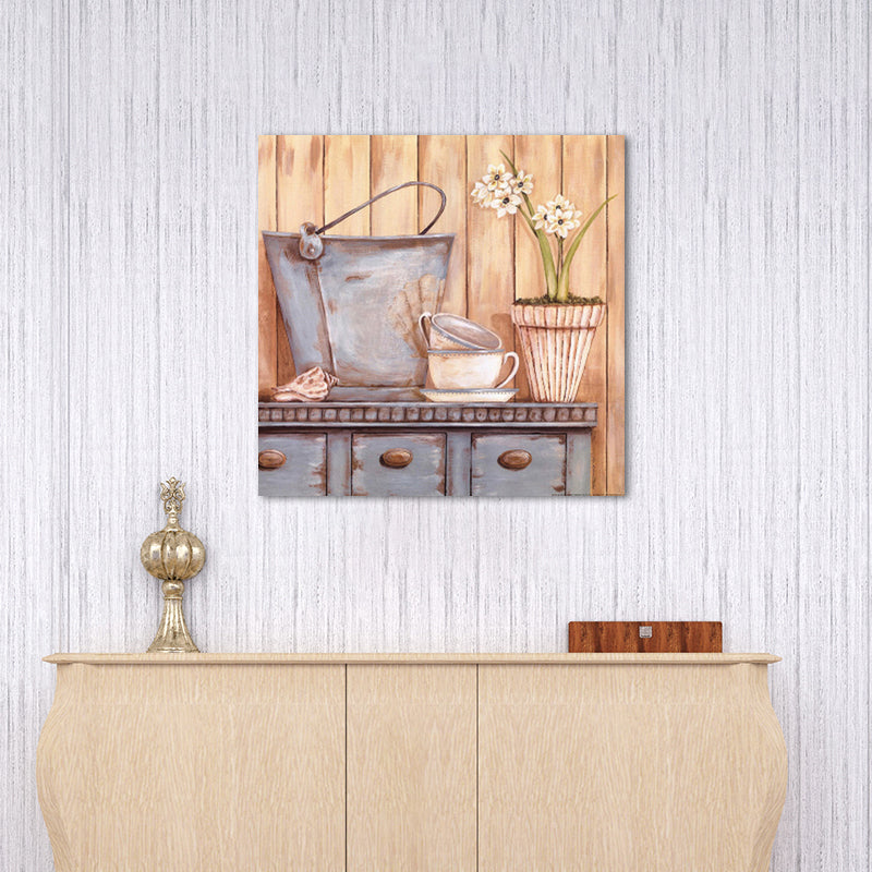 Brehn | Farmhouse Cabinet und Sundries Malerei Pastellfarbe Haus Innenwandkunst Druck