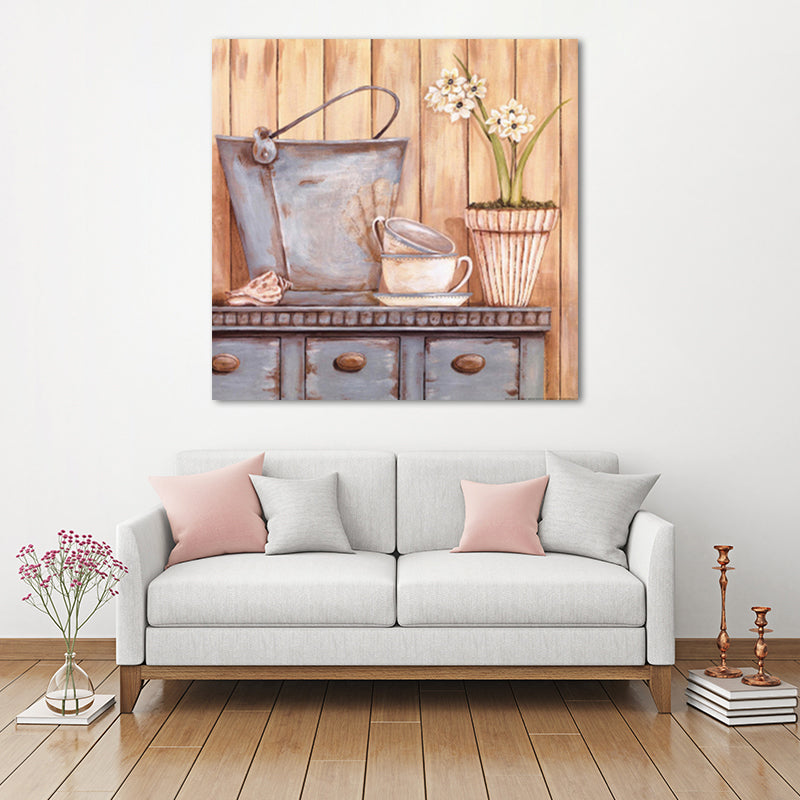 Brehn | Farmhouse Cabinet und Sundries Malerei Pastellfarbe Haus Innenwandkunst Druck