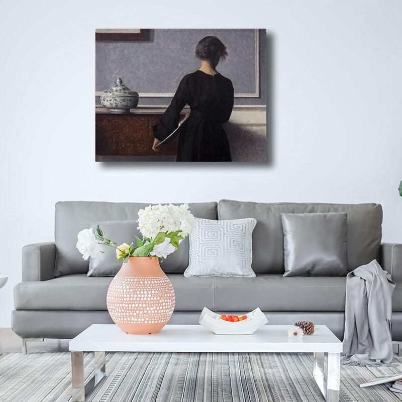 Brehn | Jungen Mädchen Rückendruck Retro Stil Leinwand Wandkunst Druck, mehrere Größenoptionen