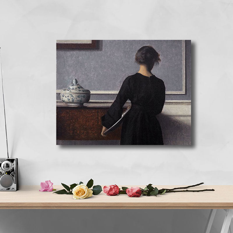Brehn | Jungen Mädchen Rückendruck Retro Stil Leinwand Wandkunst Druck, mehrere Größenoptionen