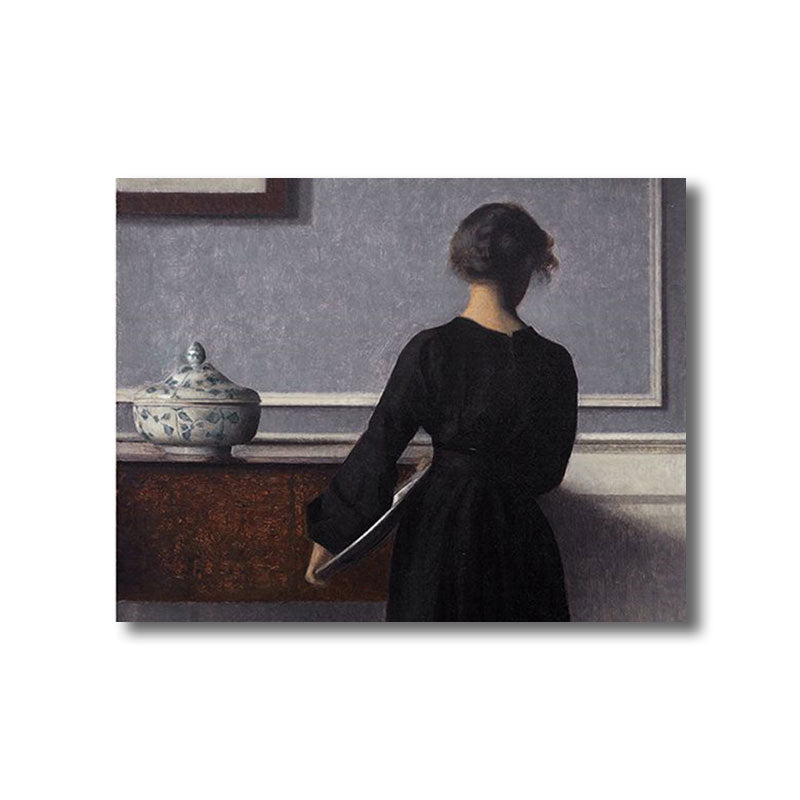 Brehn | Jungen Mädchen Rückendruck Retro Stil Leinwand Wandkunst Druck, mehrere Größenoptionen