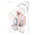 Abstraktes florales Muster mit Rosen und geometrischen Formen in zartem Rosa und Grau Nr. 2