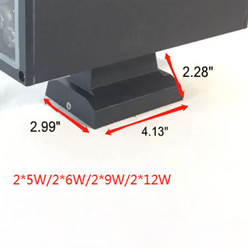 Quadratische LED-Wandleuchte für den Außenbereich, wasserdicht