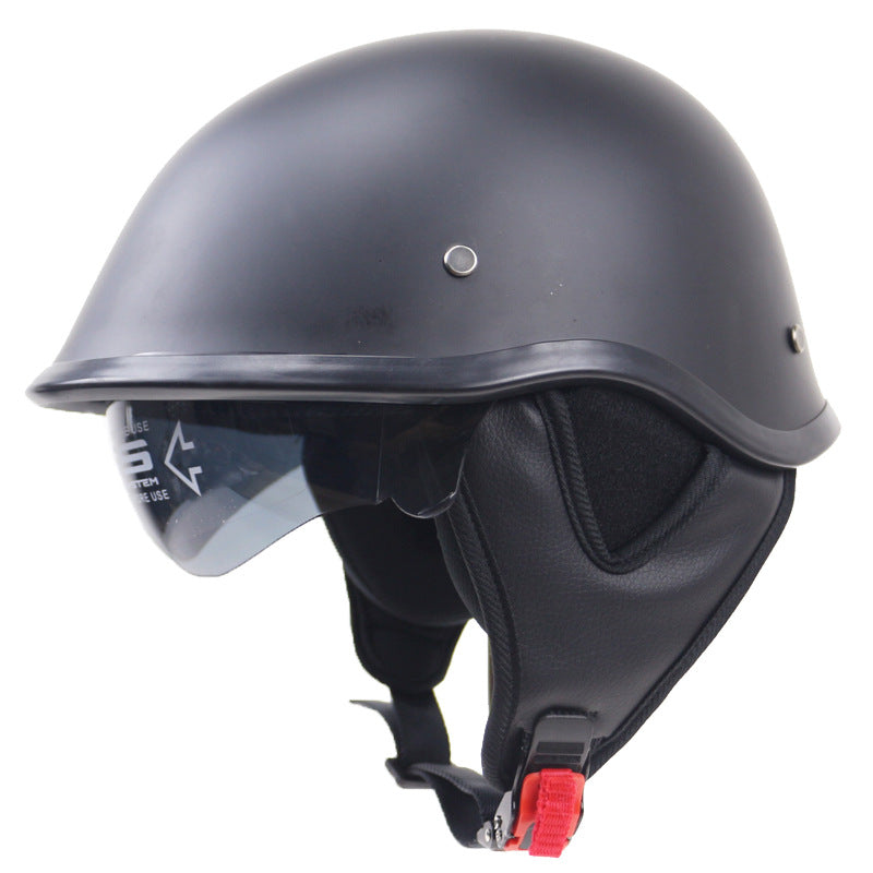 Klassischer Halbschalen-Motorradhelm mit Visier Brehn