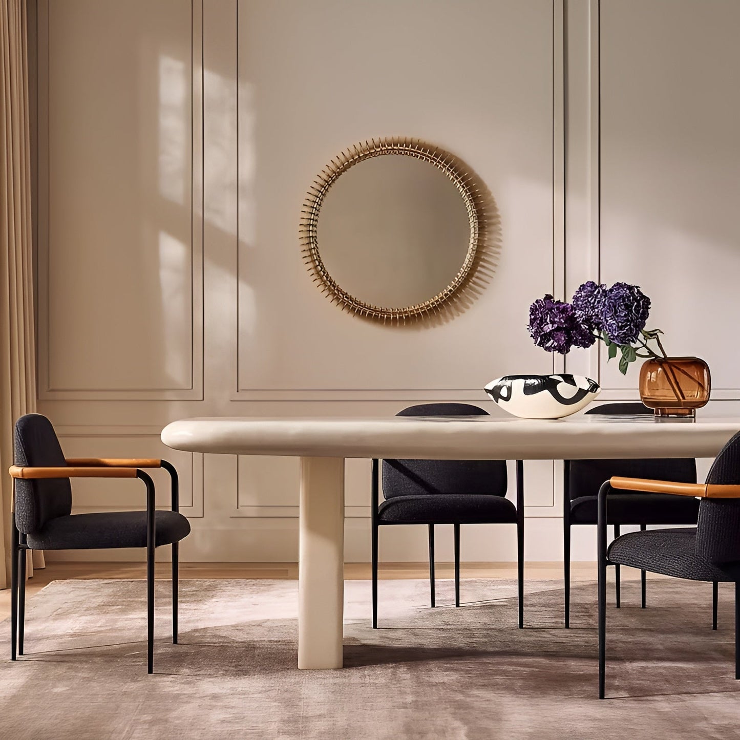 Handvase aus Glas von Brehnown – minimalistisch und dekorativ | Transparenter Innenraum für Blumen, Hydrokultur und moderne Pflanzen in Bernstein