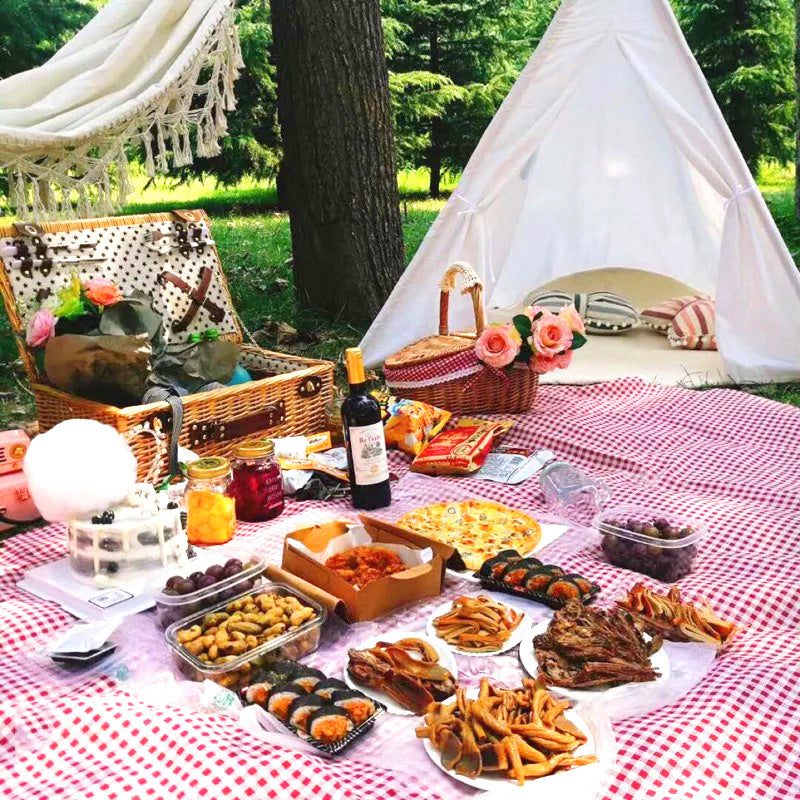 Damen Picknickkorb mit integriertem Geschirrset und praktischem Tragegurt Brehn